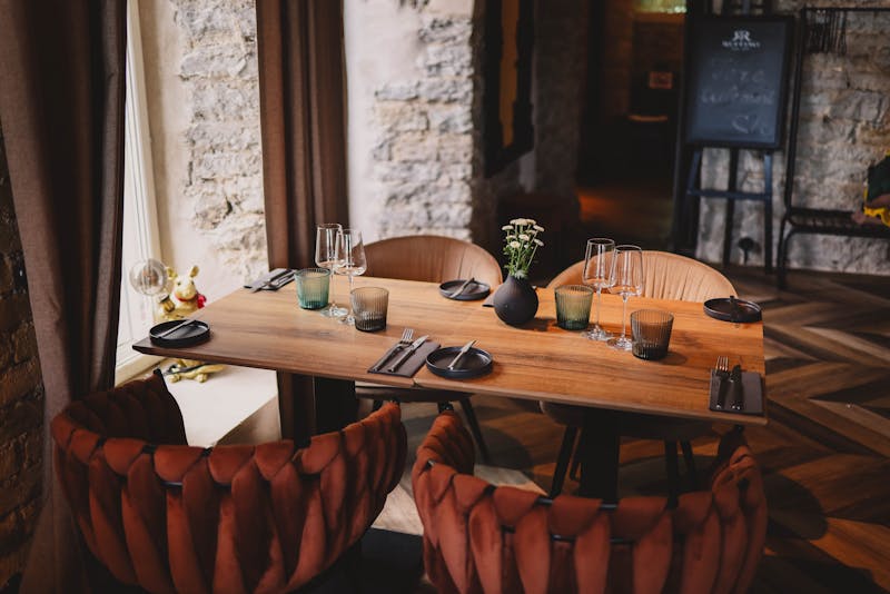 Elegantly set private dining table for a special event